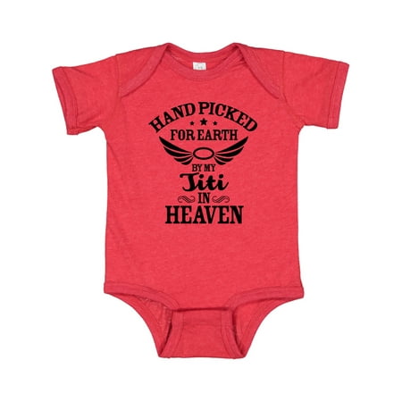 

Inktastic Handpicked for Earth by My Titi in Heaven with Angel Wings Gift Baby Boy or Baby Girl Bodysuit