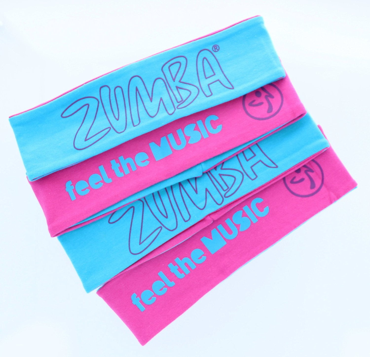 Zumba Fitness 'Feel the Music' Headbands 4 Pack 2Way Headbands