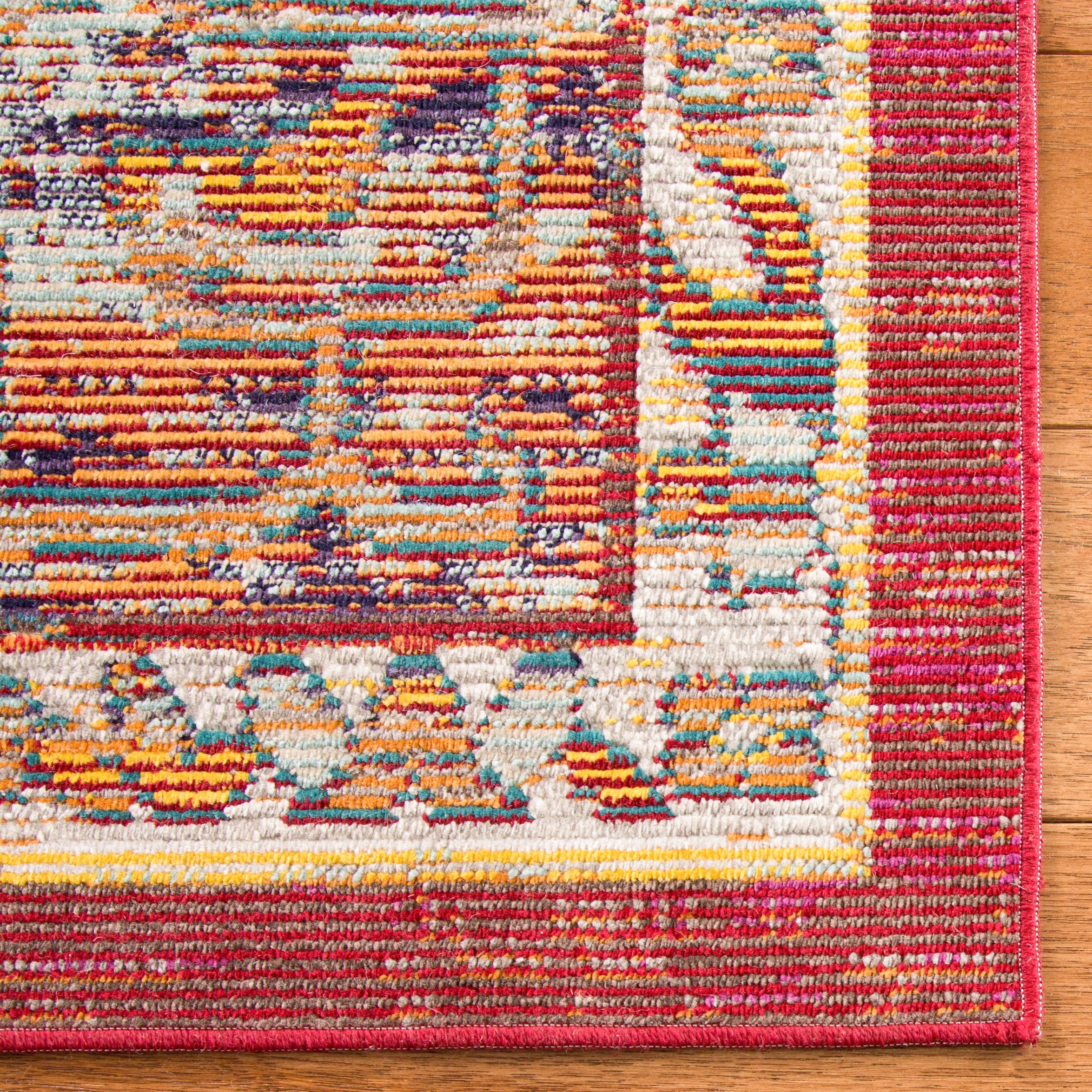 SAFAVIEH Crystal Miranda Oriental Runner Rug, Orange/Light Blue, 2'2" x 9'