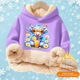 thumbnail image 2 of Kids Cow Drink Juice Graphic Hoodies Cartoon Long Sleeve Hooded Sweatshirt Cute Pullovers Tops Purple 13 Y-14 Y, 2 of 5