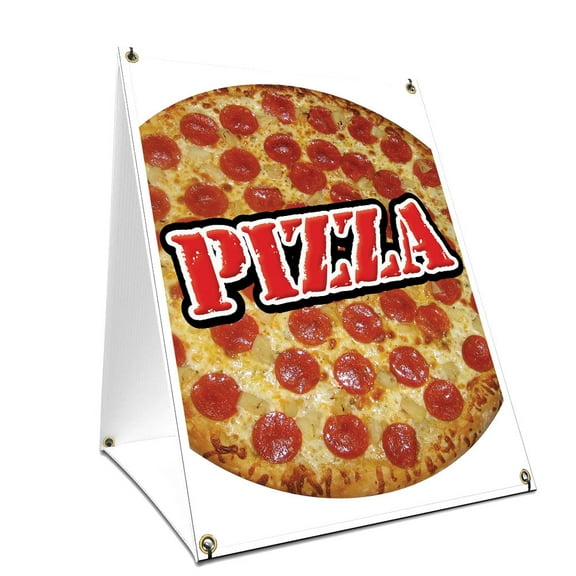 A-frame Sidewalk Pizza Sign With Graphics On Each Side | 18" X 24" Print Size