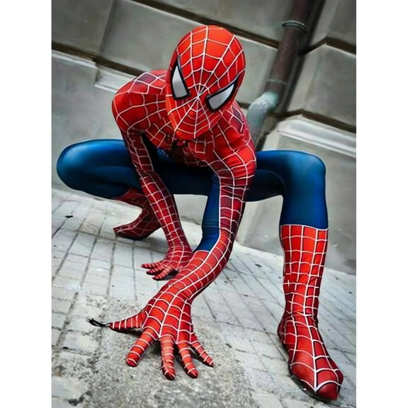 DIY 5D Spiderman Diamond Painting Kits for Adults and Kids,Anime Cartoon Round Diamond Game Art Full Drill Kit Dotz for Home Wall Decor (12x16inch)