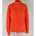 thumbnail image 5 of Lovskoo Sweaters for Women Plus Size Turtleneck Knit Loose and Comfortable Long Sleeve Sweaters Orange, 5 of 9