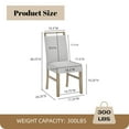 thumbnail image 3 of Roundhill Furniture Zelalle 7-Piece Dining Set, Table with 6 Chairs, White Wired-Brushed Finish, 3 of 15