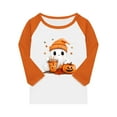 thumbnail image 4 of Abcomgle Halloween Shirts for Girls Size 10-12 Spooky Ghost Drinking Coffee Tshirts for Girls Crewneck 3/4 Raglan Sleeve T Shirts for Girls Fall Funny Cute Tee Top Girls,4-5 Years, 4 of 4