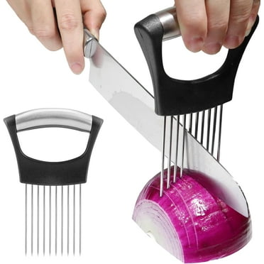 Onion Holder for Slicing, Lemon Slicer Onion Cutter for Slicing, Vegetable Cutter for Potato and Tomato, Avocados, Eggs, Food Slicer Assistant Tool for Slicing Fruit Lemon and Meat