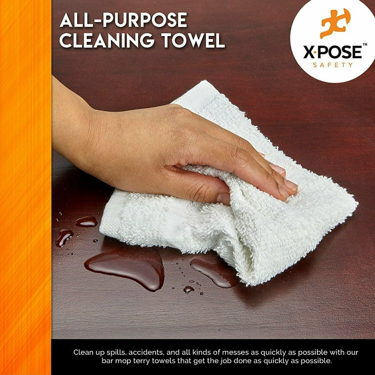  16 x 19 White Terry Barmop Towels - 12 Pack : Health &  Household