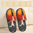 thumbnail image 2 of Naloa Chaussons Rétro Fusée Spatiale Imprimée pour Intérieur, Chaussons en Mousse à Mémoire de Forme, Chaussons de Maison, Chaussures Chaudes et Confortables pour la Maison-Moyen, 2 of 8