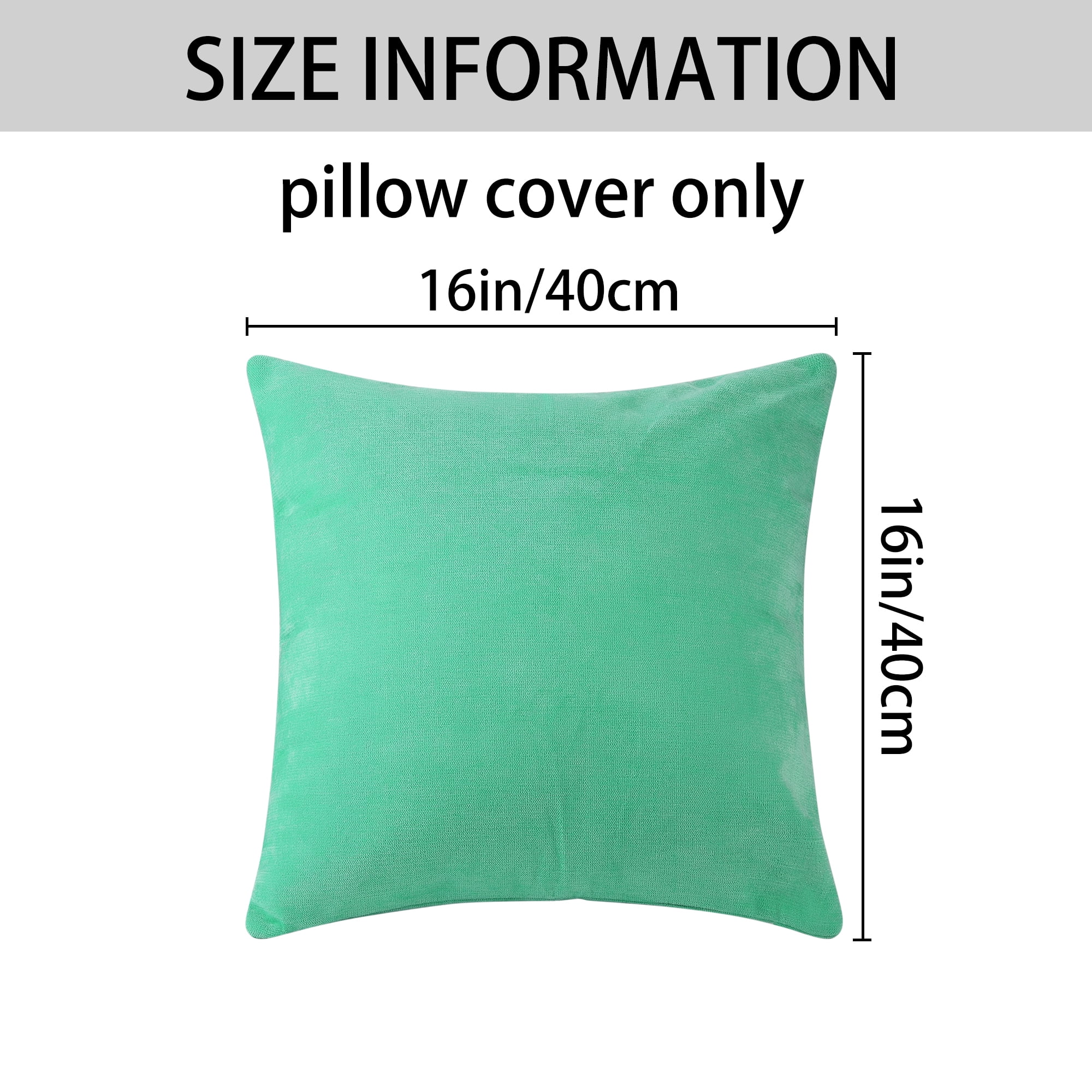 REGALWOVEN Uxcell Pack of 2 Chenille Throw Pillow Covers, Modern Solid Cushion Covers for Couch Sofa Home Mint Green 16" x 16"