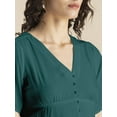 thumbnail image 4 of Moomaya Womens Front Slit Dress, V Neck Short Sleeves Summer Midi Dress, 4 of 7