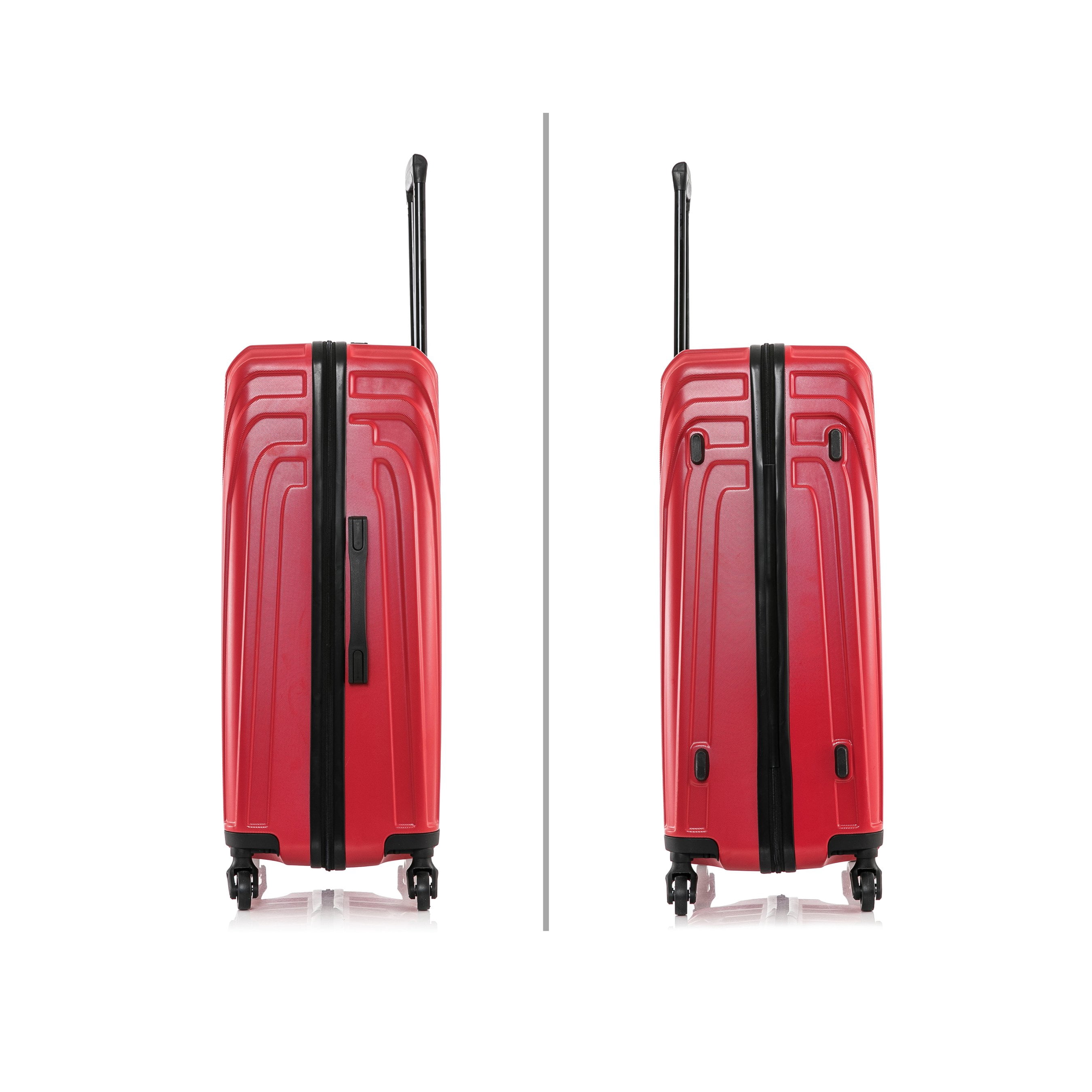 InUSA Vasty 24" Hardside Lightweight Luggage with Spinner Wheels, Handle, and Trolley, Red