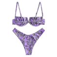 thumbnail image 3 of BONIXOOM Swimsuit Women Tankini No Closure Printed Bikinis Bikini Summer Swimwears on Clearance Purple Size 6, 3 of 9