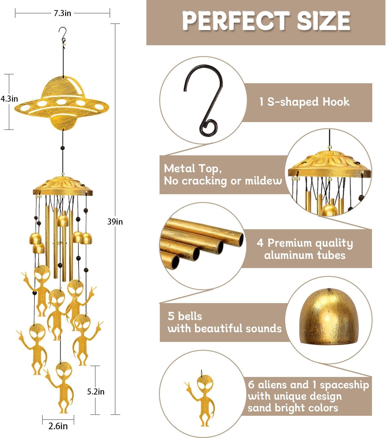 Outside   Windchimes Gifts for Men/Women/Dad/Grandpa Birthday Gift Memorial Gift Metal Wind Chime for Outdoor/Indoors Home, Porch, Yard Decor, Garden Decorations