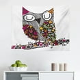 thumbnail image 1 of Owls Tapestry, Owl Shaped by Geometric Floral Blooms Plants Patterns Colorful Doodle Design, Fabric Wall Hanging Decor for Bedroom Living Room Dorm, 2 Sizes, Multicolor, by Ambesonne, 1 of 1