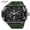 Black+green, variant on Unisex Watch Dual Display Sport Watch with Stopwatch Alarm Countdown and LED Backlight for Daily and Outdoor