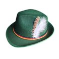 thumbnail image 2 of Callipe Men Fedora Retro Jazz Hat Feather And Rope Decor Curved Edge Solid Color Oktoberfest Party Festivals Holiday Bowler Cap, 2 of 8