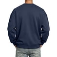 thumbnail image 5 of Sweatshirts Men Fashion Long Sleeve V-Neck Sweat Shirt Fall Winter Casual Ribbed Cuffs Solid Color Tops for Daily Wear Navy L, 5 of 6