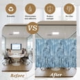 thumbnail image 5 of Blue Abstract Window Privacy Film, Vintage Geometric Gradient Oil Painting Simple Static Cling UV Sun Blocking Heat Control Window Tint Day and Night, Non-Adhesive One Way Privacy Cover 35.4''x78.7'', 5 of 7