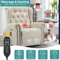 thumbnail image 4 of MEETWARM Power Swivel Rocking Glider Recliner Chair – Heat & Vibration Functions, Wingback Tufted Upholstery, Type-C & USB Ports, For Nursery & Living Room (Beige), 4 of 8