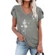 thumbnail image 2 of Blusa informal con estampado de manga corta y cuello en V de verano para mujer con estilo OAVQHLG3B Store  lin121212, 2 of 4