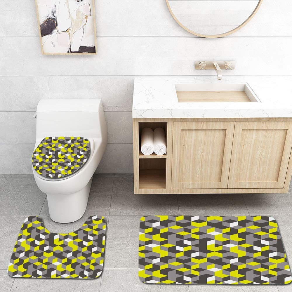 Grey And Yellow Bathroom