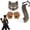 Brown, variant on Faux Cat Wolf Mask Tail And Gloves Set, Foxtail Fluffy Cat Wolf Mask And Paw Gloves Cosplay Costume Animal for Christmas