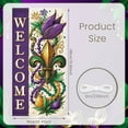 thumbnail image 2 of Purple Green Gold Mardi Gras Banner Fleur de Lis Pattern Welcome Display Beaded Decor Ornate Design Festive Backdrop for Mardi Gras Party Carnival Celebration Welcome Event, 2 of 9