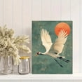 thumbnail image 2 of UXIEQU 12x16 Inch 2D Flat Sage Green Japanese Cranes Wall Art Minimalist Japandi Pastel Living Room Decor, 2 of 8