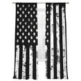 thumbnail image 2 of Sheer Curtains 84 Inches Long 2 Panels, Retro Black Stripes and Stars Rod Pocket Curtain Voile Draperies, Independence Day USA Flag Light Filtering Window Treatment for Living Room Kitchen Bedroom, 2 of 8