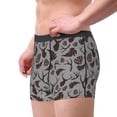 thumbnail image 5 of Salouo Brown Moose with Pinecones Print Men's Boxer Briefs,Breathable Underwear Elastic Waistband Briefs for Men -Large, 5 of 8