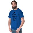 thumbnail image 4 of Keep Calm Fish On Fishing Enthusiast Men's Big & Tall Crewneck Graphic Tee Brisco Brands 2X, 4 of 5