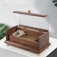 thumbnail image 3 of Wood Jewelry Box Storage Ring Necklace Jewelry Boxes Organizer Bracelet Earrings Transparent Skylight Display Stand, 3 of 6