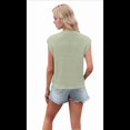 thumbnail image 2 of Camiseta Sin Mangas con Cuello en V Profundo para Mujer, Suéter Informal con Mangas , Camisetas Sin Mangas de Punto Acanalado de Verano, Verde, L, 2 of 6