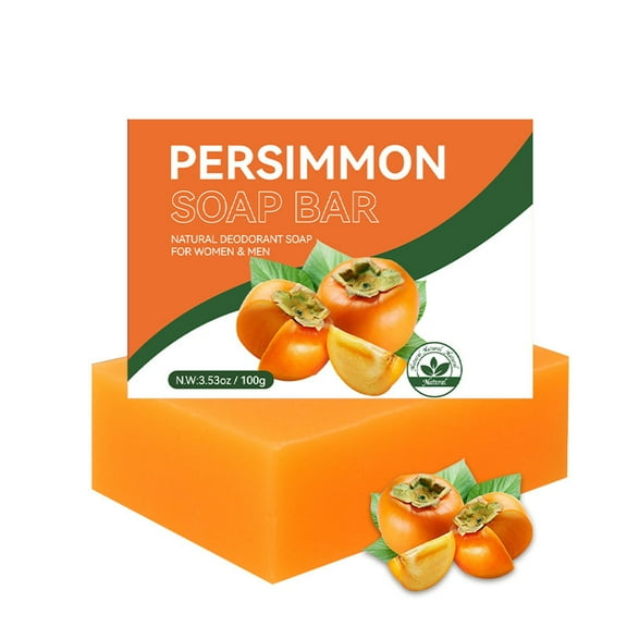 Persimmon Body Deodorizing Soap,Mild Cleansing Bar for Men and Women, Removes Impurities Without Irritation,Hydrating Formula with Floral Fragrance,Handcrafted Soap for Sensitive Skin,100g
