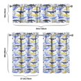 thumbnail image 6 of Kitchen Curtains 36 Inch Short - 3 Panel Set, Shark Whale Dolphin Ocean Theme, Rod Pocket Window Curtain, 100% Polyester for Nautical Farmhouse Kitchen, Easy Wash, 6 of 6