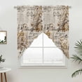 thumbnail image 3 of Rustic Romantic Swag Valances for Windows 2 Pack Moden Illustration Owl Envelope Stamp Linen Swag Kitchen Curtains 36 Inches Long Rod Pocket Short Window Treatment for Kitchen Bathroom 36"x36", 3 of 9