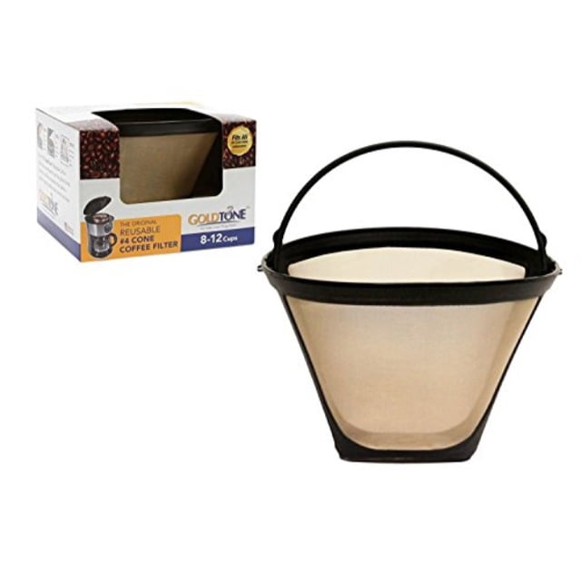 Gold Coffee Filter for Cuisinart 6 a 12 tazze taglia 4 lavabile e riutilizzabile filtro per caffè indelebile by Wadoy 