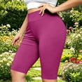 thumbnail image 3 of Bloomae Plus Size High Waisted Biker Shorts for Women-Basic Solid Color Tummy Control Fitness Athletic Workout Running Yoga Gym Shorts, 3 of 10