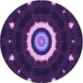 thumbnail image 1 of Ahgly Company Indoor Round Patterned Dark Orchid Purple Area Rugs, 5' Round, 1 of 6