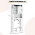 thumbnail image 3 of Costway Over the Toilet Bathroom Storage Cabinet with Sliding Barn Door & Adjustable Shelf, 3 of 9