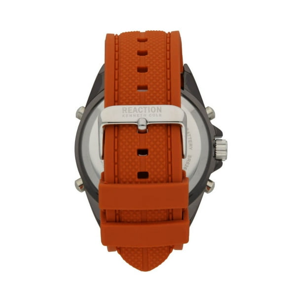 Reloj KC Reaction Para Caballero Correa De Silicon Color Naranja
