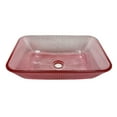 thumbnail image 6 of Charlie 18" Rectangle Decorative Pink Vessel Glass Sinks With 36" White Base, 6 of 7