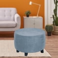 thumbnail image 6 of Round Ottoman Footrest Covers for Diameter 48-55 Gray blue, 6 of 7