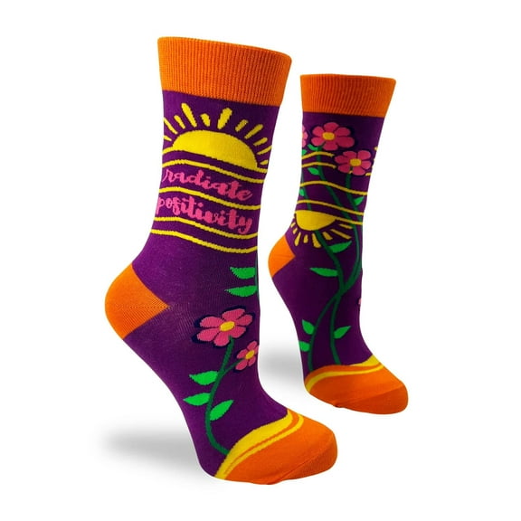Radiate Positivity Novelty Crew Socks for Women