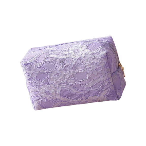 Portable Makeup PouchesLace Meshes Makeup Bag with Zipper Small Travel Toiletry Bag Waterproof Cosmetic Pouches Women