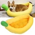 thumbnail image 4 of Cama de gato en forma de plátano cueva acogedora de felpa para perros pequeños y medianos XL, 4 of 8