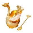 thumbnail image 3 of Juego de cubiertos de postre, 6 cucharas, organizador, contenedor, expositor, soporte decorativo con forma de cisne Oro, 3 of 9