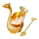 thumbnail image 3 of Juego de cubiertos de postre con 6 cucharas, organizador, expositor y soporte decorativo con forma de cisne. Oro, 3 of 9
