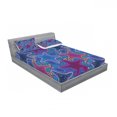 thumbnail image 3 of Psychedelic Bedding Set with Sheet & Covers, Dotted Starfish and Pebbles Maritime Theme Aquatic Animal Pattern Print, Printed Bedroom Decor 2 Shams, 4 Sizes, Turquoise Pink, by Ambesonne, 3 of 3