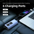 thumbnail image 3 of Inversor de corriente para coche SUNWHEEL de 300 W, adaptador de enchufe para coche de 12 V CC a 110 V CA con cargador rápido USB (25 W), salida USB-A de 20 W y doble CA, 4 puertos USB,, 3 of 8